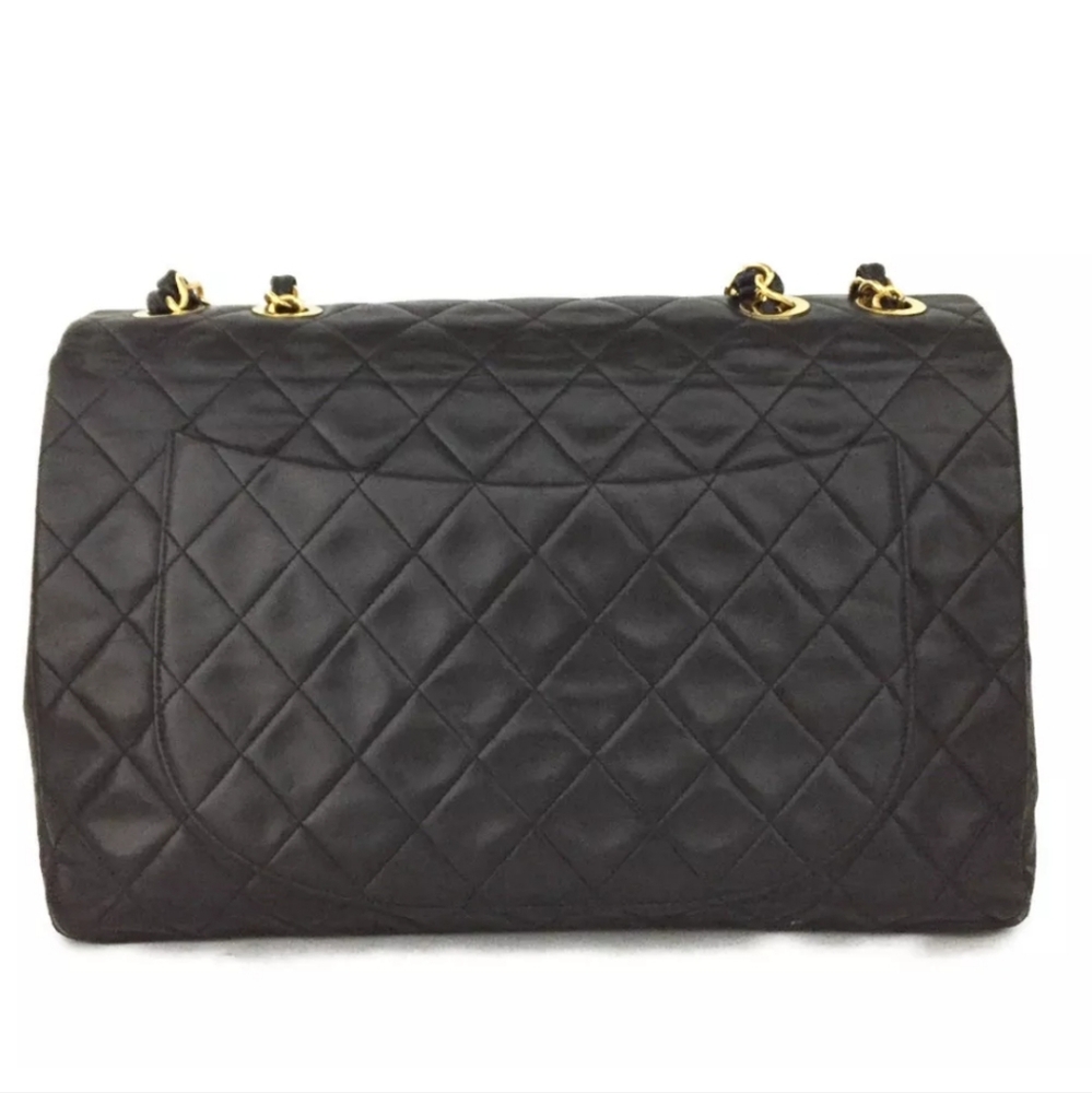 CHANEL Maxi Jumbo 34 Quilted Matelasse XL Lambskin w/Chain Shoulder Bag - Picture 4 of 11